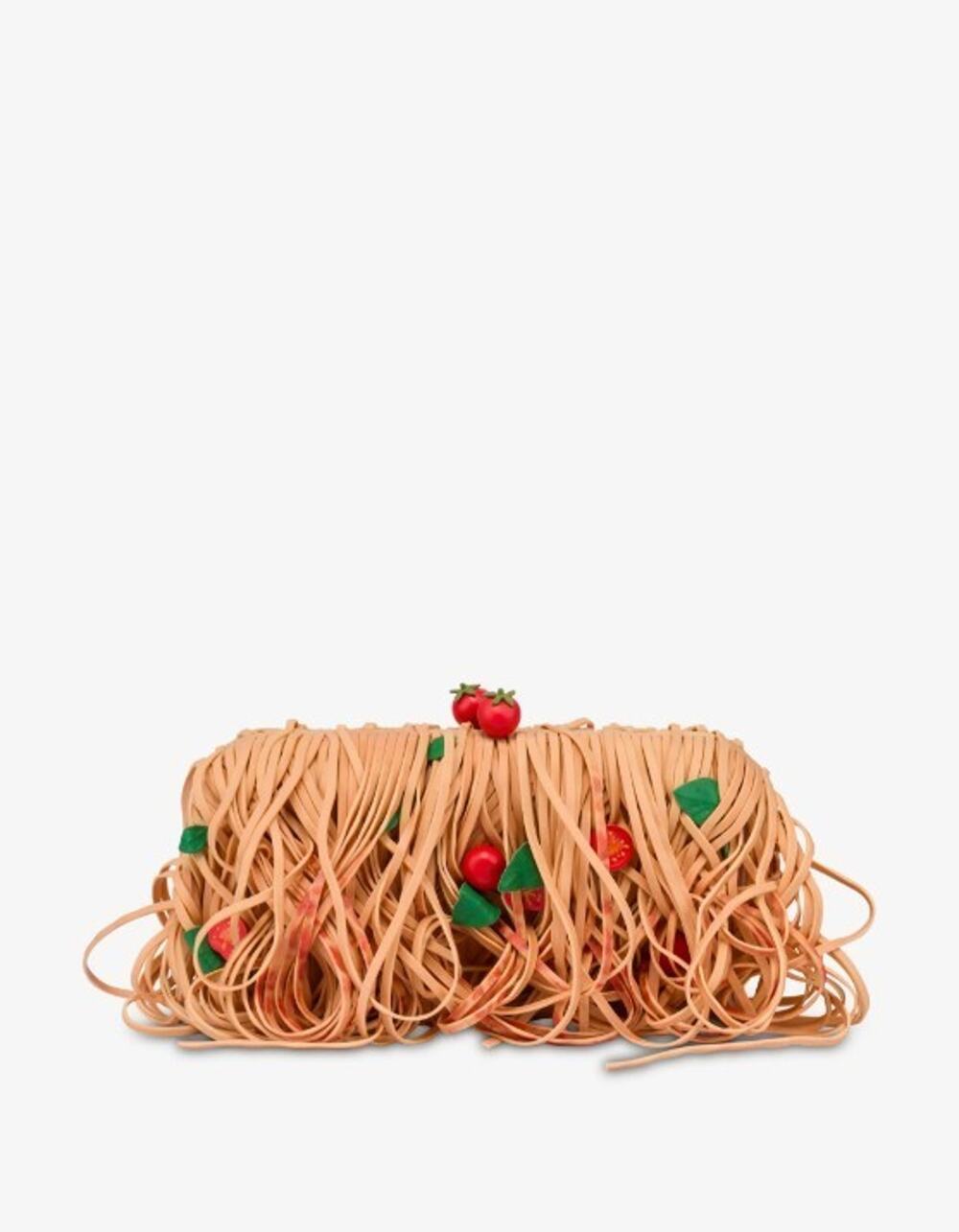 Moschino Couture Jeremy Scott Spaghetti Pasta Fringe Tomato Clutch Shoulder Bag - Picture 1 of 8